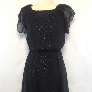 CHARLOTTE RONSON CASUAL BLACK SHORT SLEEVE DRESS SIZE 0